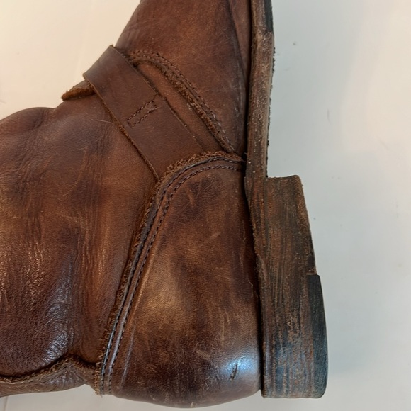 VINTAGE SHOE COMPANY WOMENS VTG SHORT LEATHER BIKER RIDING BOOTS BROWN 7.5 - Picture 15 of 17